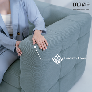 Sofá Cama Compacto con Muelles Ensacados Independientes, Tela Crema Moderna, Diseño Modular Seccional Tipo Bloque de Tofu, Rectangular, Soporte ODM OEM - Product Image 4