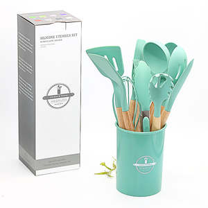 Juego de Utensilios de Cocina de Silicona de Grado Alimenticio, 12 Piezas, Antiadherentes, en Caja, Ecológicos, Resistentes al Calor, Libres de BPA - Product Image 3