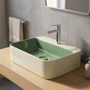 Lavabo de table en céramique OEM Lavabo de navire Évier de comptoir de forme irrégulière Articles sanitaires bon marché d'exportation - Product Image 2