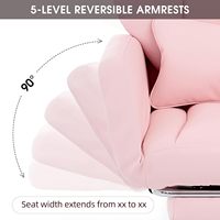 Chaise de bureau ergonomique à dossier haut avec repose-pieds rose, chaise de bureau à jambes croisées avec accoudoirs réglables