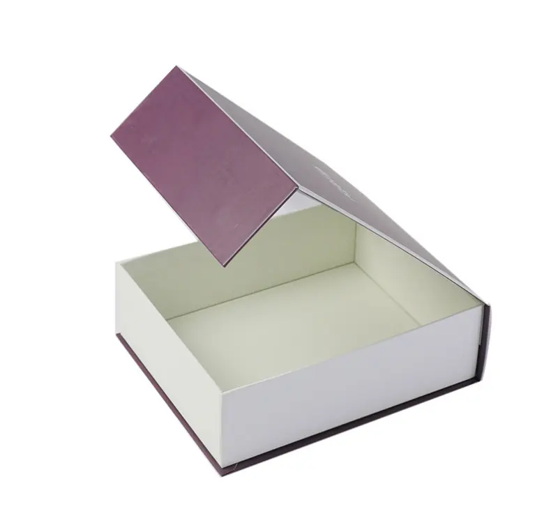 Caixa de presente ecológica para sapatos, fecho magnético dobrável com logotipo feito de papelão e folha para embalagem de roupas