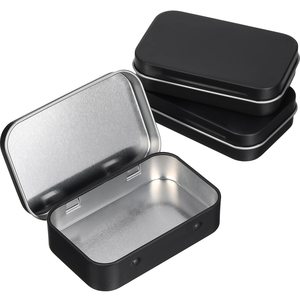 Cigarette Metal Box Custom Mini Rectangular Hinged Lid Food Grade Cigarette Gift Candy Mint Metal Tin Box