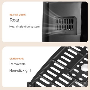 Friteuse à air électrique en acier inoxydable 1500W, capacité 2L, fenêtre de visualisation, sans fumée, sans huile, nettoyage facile, source d'alimentation mécanique robuste - Product Image 5