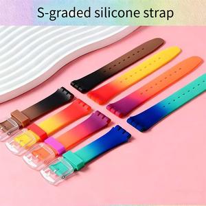 Forwelleny Bracelet de montre en silicone dégradé Sanchakou 19 mm pour <span class=keywords><strong>femmes</strong></span> et hommes, accessoires - Product Image 4