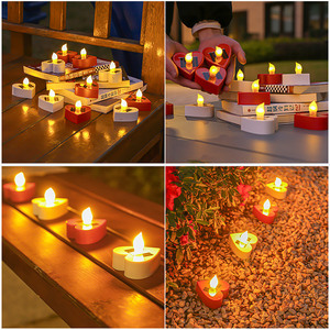 <span class=keywords><strong>Bougie</strong></span> <span class=keywords><strong>solaire</strong></span> en forme de petit coeur LED chauffe-plat <span class=keywords><strong>bougie</strong></span> électrique sans flamme pour la Saint-Valentin éclairage de décoration de mariage - Product Image 6