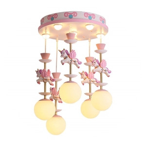 Lampadario per <span class=keywords><strong>Cameretta</strong></span> Bambini, Creativo a Cartone Animato, in Ferro, Luce Bianca Calda, Lampada Principessa Rossa, Stile Nordico per <span class=keywords><strong>Cameretta</strong></span> Neonato - Product Image 1