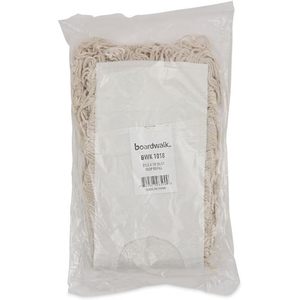 "18x3 In. <b>Microfiber</b> Rectangle <b>Mop</b> Pad for Boardwalk BWK1018 with 360 Rotating Plastic Basket-White" - Product Image 3