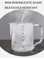 Pichet/tasse en verre de mousseur de lait de 350ml / 550ml avec des écailles