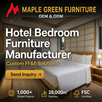 Ensemble de meubles de chambre d'hôtel en bois de chêne, design moderne et luxueux, sur mesure, fabricant de meubles pour hôtel 5 étoiles