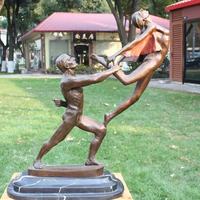 Sculptures de danseurs en métal sur mesure, taille réelle, homme et femme, sculpture de couple dansant en bronze, figurine d'amour