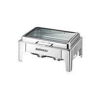 AIRUISI Chauffe-plats pour buffet en acier inoxydable de luxe Chauffe-plats électrique Équipement de restauration Finition