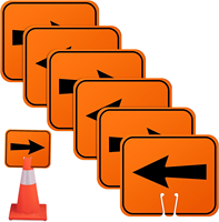 Panneaux de signalisation routière orange pour dérivation, cônes directionnels avec flèches gauche/droite, haute visibilité, étanches, pour travaux extérieurs