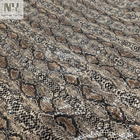 Tissu en maille extensible Nanyee Textile, couleur café mariage, 5 mm, paillettes brillantes transparentes, broderie, imprimé serpent, en poly tricoté