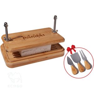 Presse à tofu en bambou Moule à tofu réglable avec plateau d'égouttement et couteaux à fromage pour la cuisine - Product Image 2
