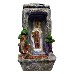 <span class=keywords><strong>Fontaine</strong></span> d'eau LED <span class=keywords><strong>Marie</strong></span> - Décoration religieuse catholique en résine artisanale pour table avec cascade apaisante pour l'autel et la méditation à la maison - Product Image 5