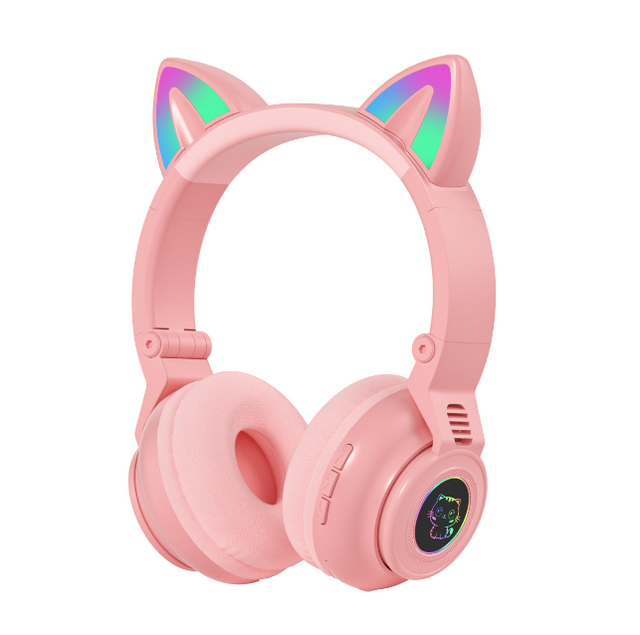unicorn cute design wireless earphone led light kids cat ear style headphone
