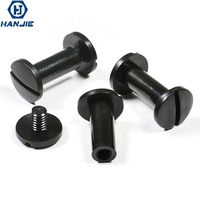 Vis Chicago à tête plate en nylon noir/blanc de 5,6 mm, filetage grossier, métrique/pouce, pour reliure de livres, mâle/femelle