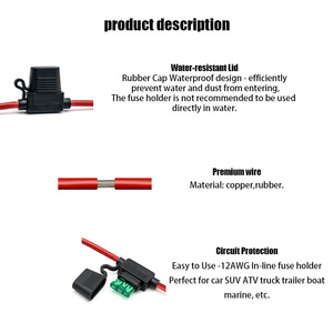 <span class=keywords><strong>2</strong></span> porte-fusibles en ligne 16AWG pour voiture, fusibles en ligne de calibre moyen, porte-fusible étanche avec boîte à fusibles 15A ATC/ATO - Product Image 5
