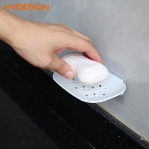 Jabonera ovalada de plástico para montar en la pared, con diseño floral y autodrenaje, para baño. - Product Image 2