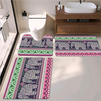Ensemble de tapis de bain 3 pièces imperméables antidérapants à motif grain de bois pour une décoration de salle de bain moderne et luxueuse