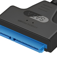 Adaptateur USB 3.0 Type-C vers SATA 22 broches, câble de données externe blindé tressé, convertisseur pour disque dur d'ordinateur (SSD HDD)