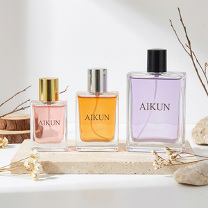 Aikun Wholesale Supply Bulk Orders Rectangular Glass Perfume Set With Color <b>Gift</b> <b>Box</b> Metal Cap For Private Label Fragrance - Product Image 2