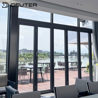 Puerta Plegable de Aluminio para Balcón o Patio, de Gran Apertura, con Rotura Térmica, Resistente a Huracanes, Impermeable, Puerta Exterior de Vidrio Tipo Acordeón