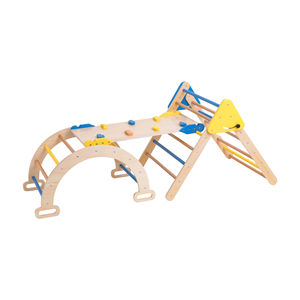 Juguetes al aire libre Triangle Set Rainbow Climbing Set para niños pequeños Baby Climbing Toys Wooden Montessori Climbing Set - Product Image 1
