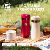 Cafetière à piston isotherme de luxe tendance, anti-fuite, à double paroi, pour café et thé