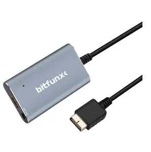 محول محول فيديو Bitfunx PS2 إلى HDMI متوافق مع بلاي ستيشن PS2 PS1 1/2 مع كابل تبديل RGB إلى YPbPr