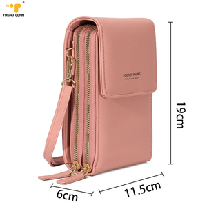 Bolso <span class=keywords><strong>bandolera</strong></span> de cuero PU para hombro, bolso de moda para teléfono móvil con compatibilidad con pantalla táctil para mujeres jóvenes para siempre - Product Image 4