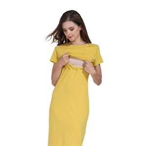 <span class=keywords><strong>Abito</strong></span> <span class=keywords><strong>Premaman</strong></span> a Maniche Corte per Allattamento, Abbigliamento Estivo in Cotone Elasticizzato per Donne in Post-Parto - Product Image 6