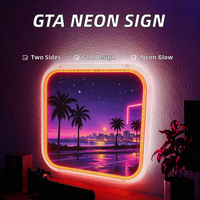 Enseigne lumineuse LED néon double face GTA Vice City, style Rockstar, lettres lumineuses pour décoration de salle de jeux e-sport