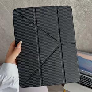 เคสแท็บเล็ตหนัง PU ลายใยพับได้ 3 ทบ สำหรับ <span class=keywords><strong>iPad</strong></span> รุ่นที่ 10 ขนาด 10.9 นิ้ว และ <span class=keywords><strong>iPad</strong></span> รุ่นที่ 11 ปี 2025  วัสดุ TPU ป้องกันการกระแทก - Product Image 2