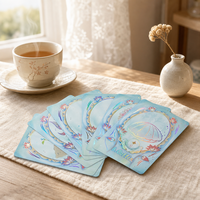 Impression personnalisée en gros avec boîte magnétique et support en bois pour jeu de cartes de tarot, cartes de tarot personnalisées avec estampage doré