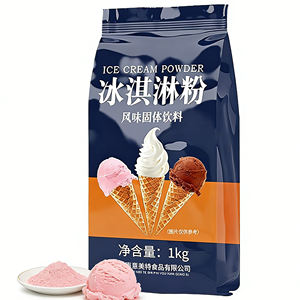 Poudre de préparation pour crème glacée molle à la fraise, facile à dissoudre, congélation rapide, pour chariots de vente ambulante, prix direct usine, sachet de poudre de lait - Product Image 1