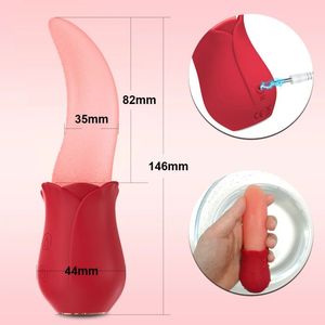 Lingua fiore rosa vibratore per le donne altri prodotti del sesso per il capezzolo clitoride stimolazione giocattoli sessuali - Product Image 5