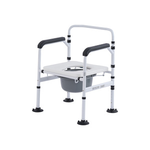 <span class=keywords><strong>Chaise</strong></span> de toilette portable pliable en alliage d'aluminium pour personnes handicapées, fauteuil roulant manuel pour la douche et la salle de bain - Product Image 1