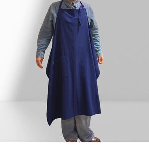 Delantal de algodón y lino de gran tamaño de estilo japonés, trabajo doméstico personalizado y restaurante, <span class=keywords><strong>Bar</strong></span>, jardinería para uso de Chef - Product Image 4