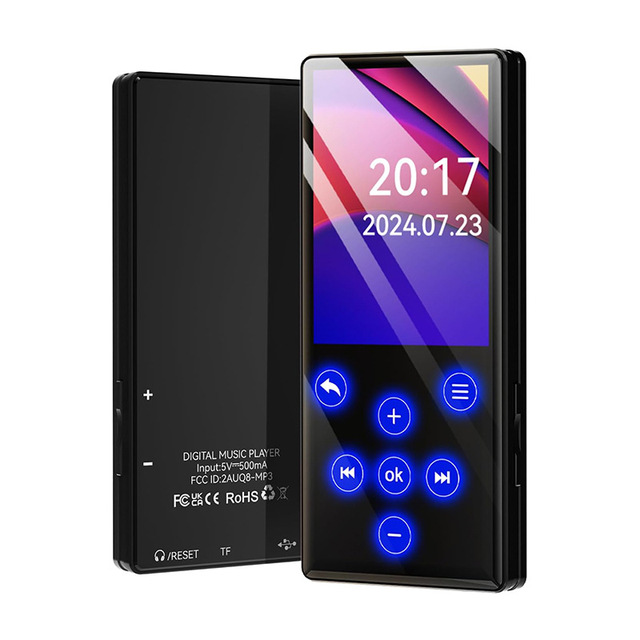 BT 5.0 MP3 2.4'' IPS Portable Music Player Long Battery Life with Built-in HD Speaker, FM ,Recorder, HiFi Sound, E-Book