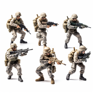 Lot <span class=keywords><strong>de</strong></span> 6 figurines personnalisées pour hommes <span class=keywords><strong>de</strong></span> l'armée, <span class=keywords><strong>soldats</strong></span> jouets <span class=keywords><strong>avec</strong></span> armes, groupes <span class=keywords><strong>de</strong></span> forces spéciales, jouets militaires pour enfants - Product Image 2