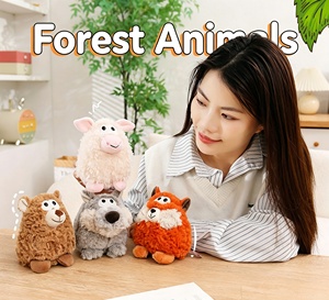 Juego de Peluches de Animales del <span class=keywords><strong>Bosque</strong></span> Kawaii, Lindos Peluches de Oveja, Zorro, <span class=keywords><strong>Lobo</strong></span> y Oso para Decoración de Habitación Infantil, Regalo de Cumpleaños - Product Image 1