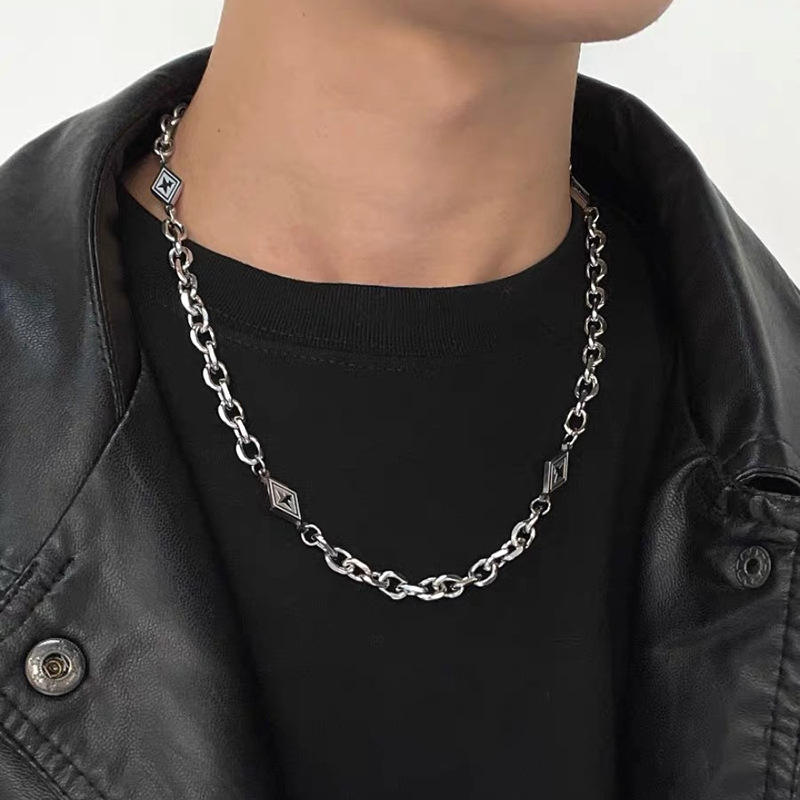 2025 Titanium Steel Simple Punk Necklace Men Sweater Chain New