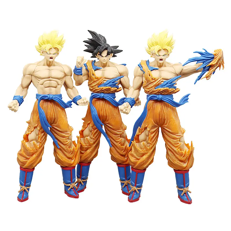 Figur anime Super Saiyan 33cm model karakter Vegeta Gogeta Son Goku