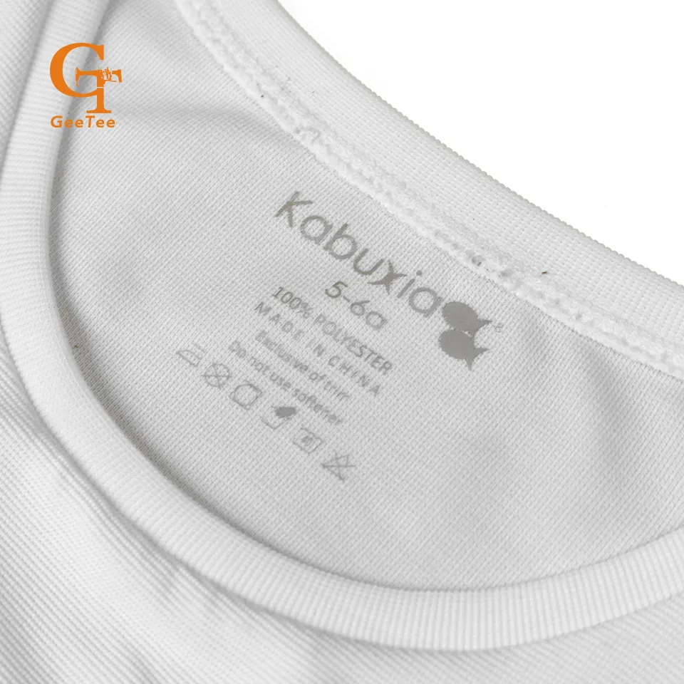 Su misura logo ferro sul trasferimento di calore stampato marchio di abbigliamento, formato di cura di istruzioni di stampa T-Shirt etichette