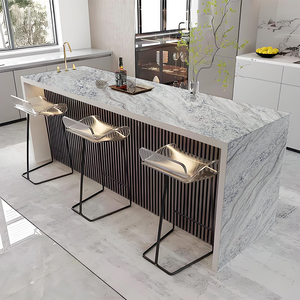 Piedra de Cuarzo Artificial Moderna, Resistente al Agua, Ecológica, con Aspecto de Mármol Gris de Lujo, Impresa en 3D y Pulida a Mano de Alta Calidad Personalizada - Product Image 2