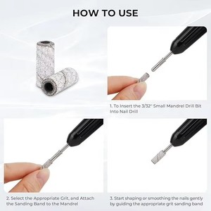 50 Piece Small Sanding Bands <b>Nail</b> Drill Bit, Fine Sanding Bands for <b>Nail</b> Drill with 3.1mm - Product Image 4