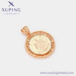 X000809804 Bijoux XUPING Plaqué <span class=keywords><strong>Or</strong></span> 18 carats Bijoux de Mode Pendentifs Pièce de Monnaie Mexicaine <span class=keywords><strong>50</strong></span> <span class=keywords><strong>Pesos</strong></span> Unisexe Breloques Hip Hop pour Collier Chaîne - Product Image 5