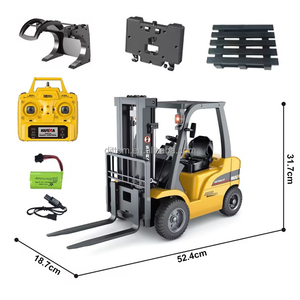 <span class=keywords><strong>Huina</strong></span> <span class=keywords><strong>1577</strong></span> 1:14 2.4G 14CH 2-en-1 Véhicule d'ingénierie RC semi-métallique Chariot élévateur et grue avec lumières - Product Image 1