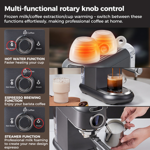 Machine à expresso électrique en acier inoxydable CAFELFFE MK-601F 4-en-1 avec mousseur à lait, pression de 20 bars, compatible avec les dosettes /D*/<span class=keywords><strong>ESE</strong></span> - Product Image 4